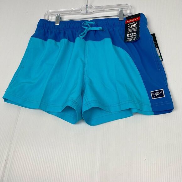 Speedo Other - Speedo Men's Swimsuit size L Blue Short Round Solid Block beach UPF 50+ Y2K NEW